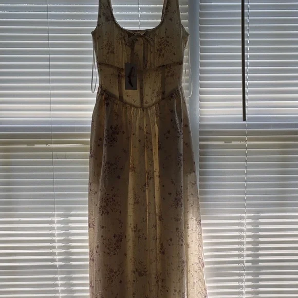 Elegant Cream Floral Maxi Dress corset waist size S - Picture 1 of 13